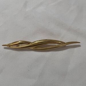 MONET Vintage Gold Plated Bar Pin Brooch, Modernist Fashion Jewelry,‎ 80s
